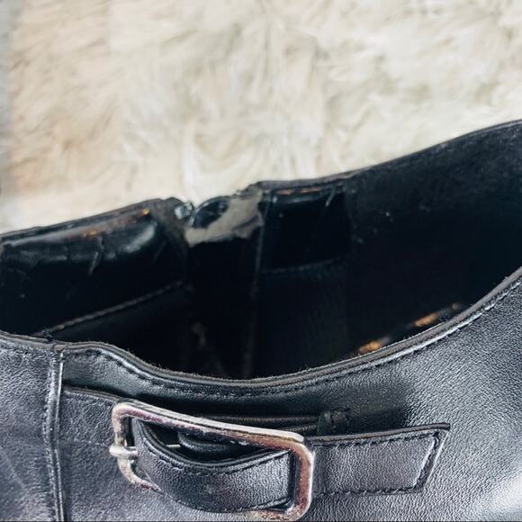 90s Black Square Toe Bootie Sz 8 Apostrophe Brand - Picture 8 of 10